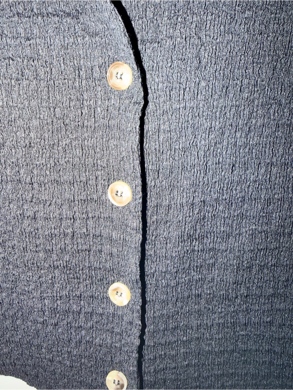 Zara Black Textured Button-Front Sleeveless V neck Vest Top - Picture 3 of 6